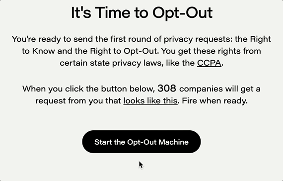 start the Opt-Out Machine